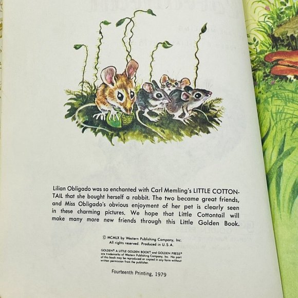 Little Cottontail Little Golden Book Carl Memling vintage Childrens Disney Book - Picture 6 of 11